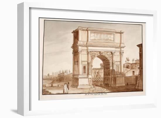 The Arch of Titus, Restored by Pius Vii, 1833-Agostino Tofanelli-Framed Giclee Print