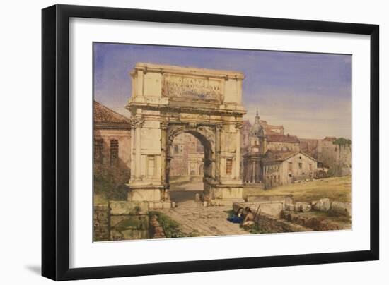 The Arch of Titus, Rome (W/C on Paper)-William Wyld-Framed Giclee Print