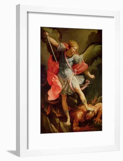 The Archangel Michael Defeating Satan-Guido Reni-Framed Giclee Print