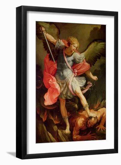 The Archangel Michael Defeating Satan-Guido Reni-Framed Giclee Print