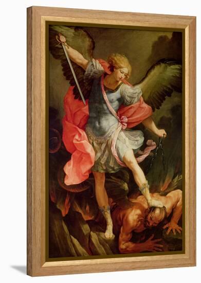 The Archangel Michael Defeating Satan-Guido Reni-Framed Premier Image Canvas