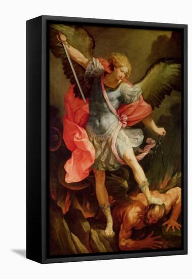 The Archangel Michael Defeating Satan-Guido Reni-Framed Premier Image Canvas