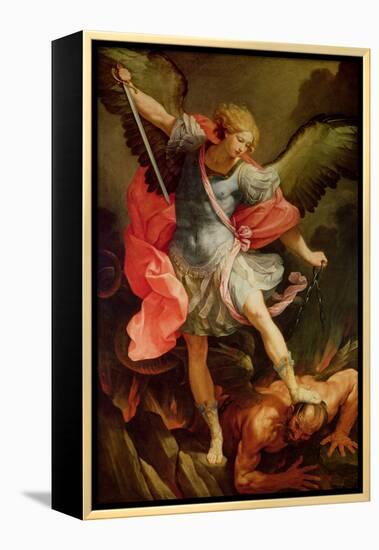 The Archangel Michael Defeating Satan-Guido Reni-Framed Premier Image Canvas