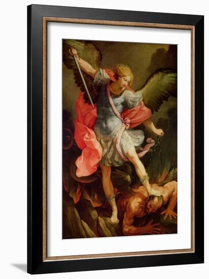 The Archangel Michael Defeating Satan-Guido Reni-Framed Premium Giclee Print