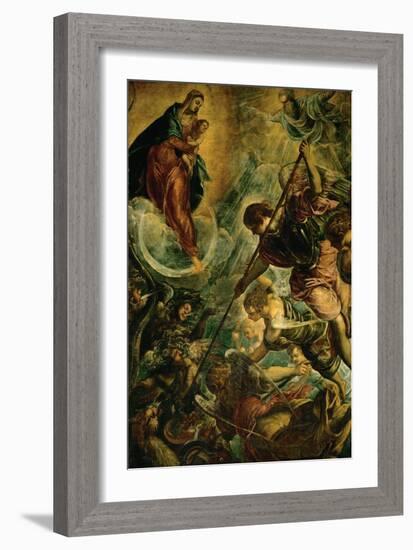 The Archangel Michael Fights Satan, (Revelation 12, 1-9)-Jacopo Robusti Tintoretto-Framed Giclee Print