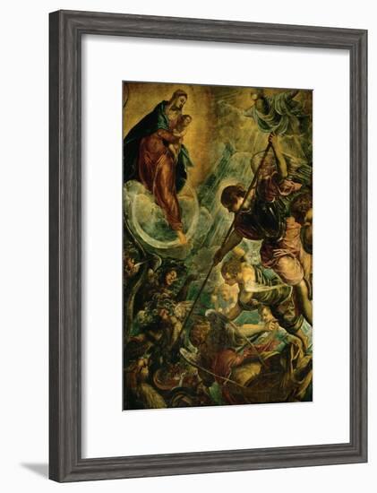 The Archangel Michael Fights Satan, (Revelation 12, 1-9)-Jacopo Robusti Tintoretto-Framed Giclee Print