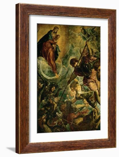 The Archangel Michael Fights Satan, (Revelation 12, 1-9)-Jacopo Robusti Tintoretto-Framed Giclee Print