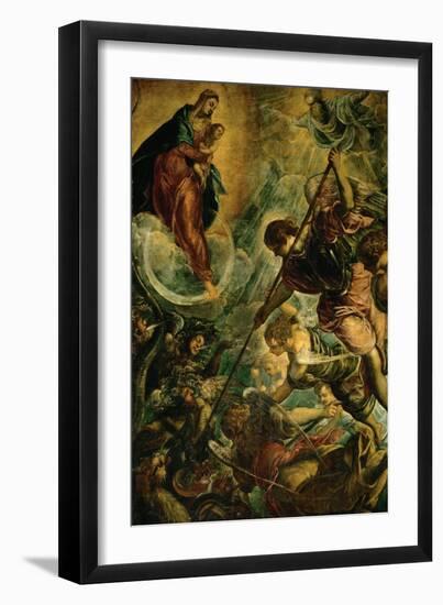 The Archangel Michael Fights Satan, (Revelation 12, 1-9)-Jacopo Robusti Tintoretto-Framed Giclee Print