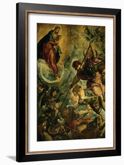 The Archangel Michael Fights Satan, (Revelation 12, 1-9)-Jacopo Robusti Tintoretto-Framed Giclee Print