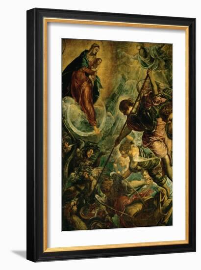 The Archangel Michael Fights Satan, (Revelation 12, 1-9)-Jacopo Robusti Tintoretto-Framed Giclee Print