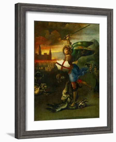 The Archangel Michael Slaying the Dragon-Raphael-Framed Giclee Print