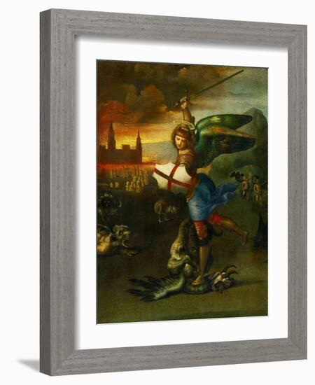 The Archangel Michael Slaying the Dragon-Raphael-Framed Giclee Print