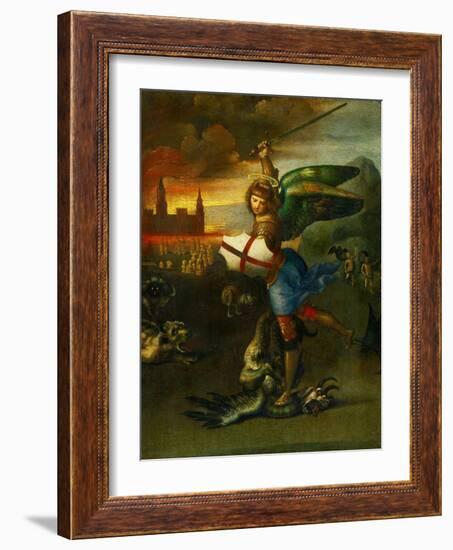 The Archangel Michael Slaying the Dragon-Raphael-Framed Giclee Print