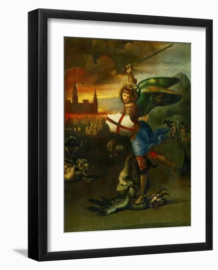 The Archangel Michael Slaying the Dragon-Raphael-Framed Giclee Print