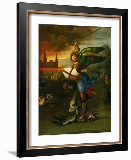 The Archangel Michael Slaying the Dragon-Raphael-Framed Giclee Print