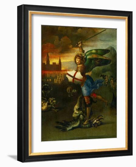 The Archangel Michael Slaying the Dragon-Raphael-Framed Giclee Print