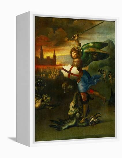 The Archangel Michael Slaying the Dragon-Raphael-Framed Premier Image Canvas