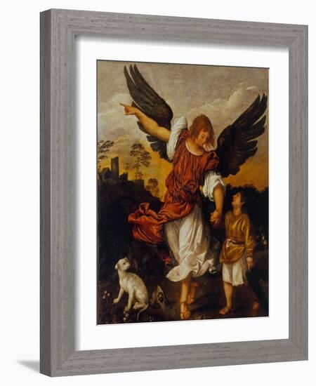 The Archangel Raphael and Tobias-Titian (Tiziano Vecelli)-Framed Giclee Print