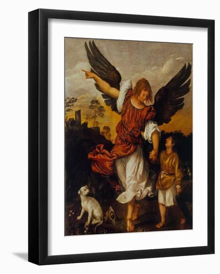 The Archangel Raphael and Tobias-Titian (Tiziano Vecelli)-Framed Giclee Print