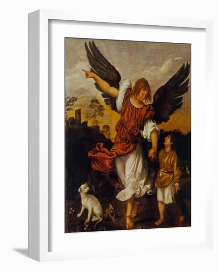 The Archangel Raphael and Tobias-Titian (Tiziano Vecelli)-Framed Giclee Print