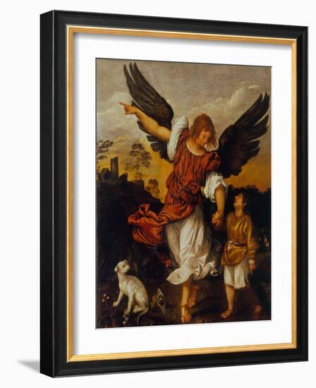 The Archangel Raphael and Tobias-Titian (Tiziano Vecelli)-Framed Giclee Print