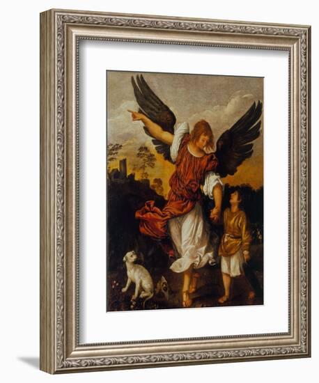 The Archangel Raphael and Tobias-Titian (Tiziano Vecelli)-Framed Giclee Print