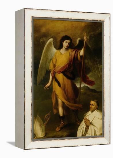 The Archangel Raphael with Bishop Domonte-Bartolome Esteban Murillo-Framed Premier Image Canvas