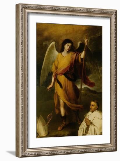 The Archangel Raphael with Bishop Domonte-Bartolome Esteban Murillo-Framed Giclee Print