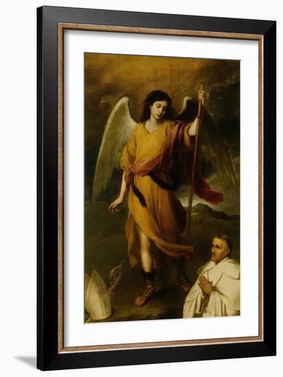 The Archangel Raphael with Bishop Domonte-Bartolome Esteban Murillo-Framed Giclee Print