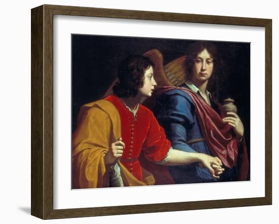 The Archangel Raphael with Tobias, 1740s-Lorenzo Lippi-Framed Giclee Print