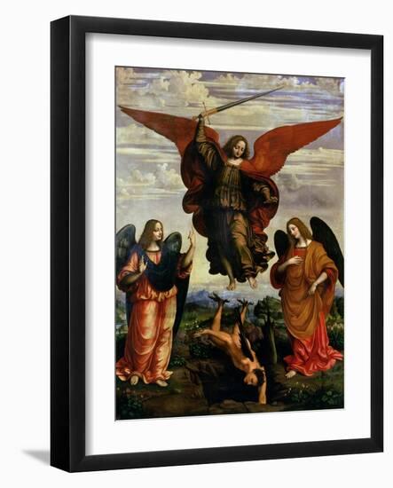 The Archangels Triumphing over Lucifer-Marco D'oggiono-Framed Giclee Print