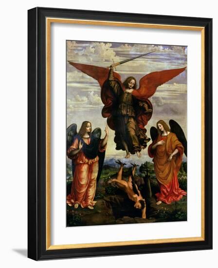 The Archangels Triumphing over Lucifer-Marco D'oggiono-Framed Giclee Print