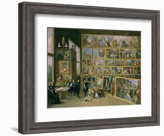 The Archduke Leopold Wilhelm (1614-62) in His Picture Gallery in Brussels, 1651-David Teniers the Younger-Framed Giclee Print