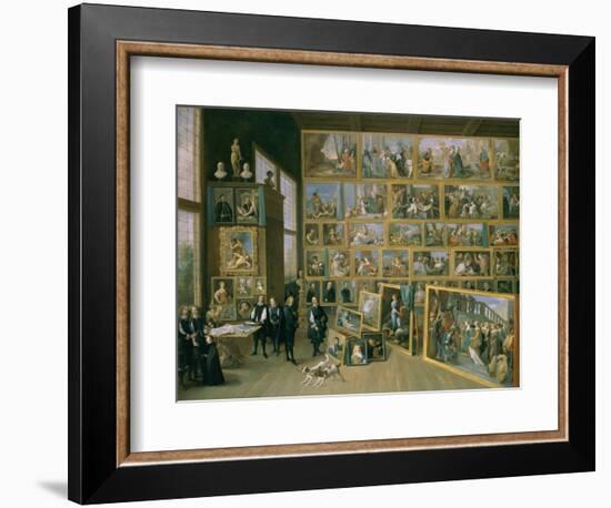 The Archduke Leopold Wilhelm (1614-62) in His Picture Gallery in Brussels, 1651-David Teniers the Younger-Framed Giclee Print