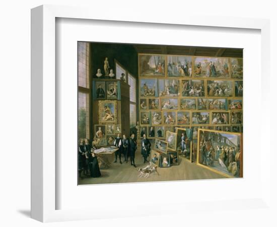 The Archduke Leopold Wilhelm (1614-62) in His Picture Gallery in Brussels, 1651-David Teniers the Younger-Framed Giclee Print