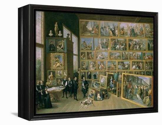 The Archduke Leopold Wilhelm (1614-62) in His Picture Gallery in Brussels, 1651-David Teniers the Younger-Framed Premier Image Canvas