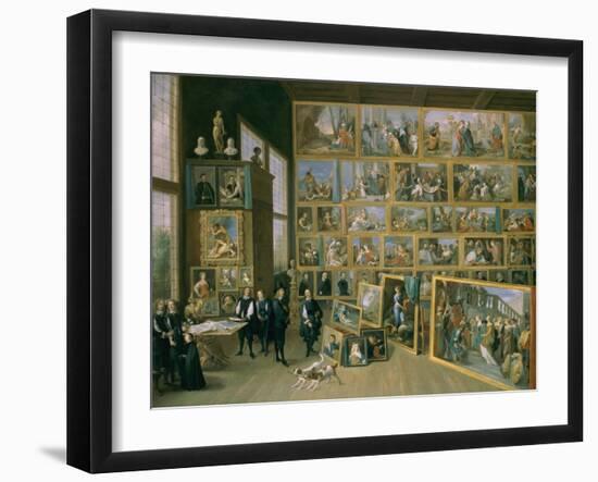 The Archduke Leopold Wilhelm (1614-62) in His Picture Gallery in Brussels, 1651-David Teniers the Younger-Framed Giclee Print