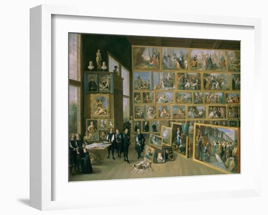 The Archduke Leopold Wilhelm (1614-62) in His Picture Gallery in Brussels, 1651-David Teniers the Younger-Framed Giclee Print