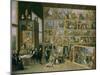The Archduke Leopold Wilhelm (1614-62) in His Picture Gallery in Brussels, 1651-David Teniers the Younger-Mounted Giclee Print