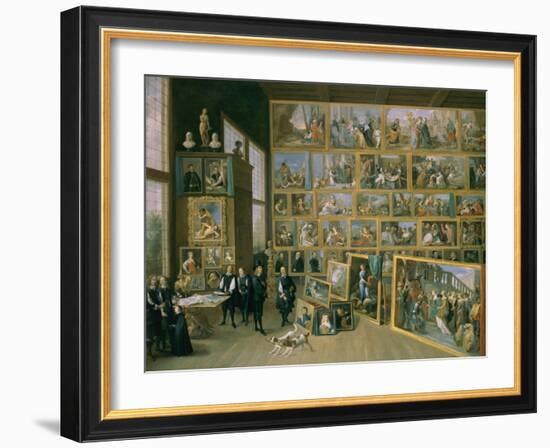 The Archduke Leopold Wilhelm (1614-62) in His Picture Gallery in Brussels, 1651-David Teniers the Younger-Framed Giclee Print