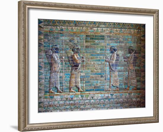 The Archers Frieze from Darius I Palace at Susa, C. 510-C. 500 Bc-null-Framed Photographic Print