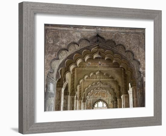 The Arches of Diwan-I-Aam, Red Fort, Old Delhi, India, Asia-Martin Child-Framed Photographic Print