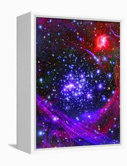 The Arches Star Cluster from Deep Inside the Hub of Our Milky Way Galaxy-Stocktrek Images-Framed Premier Image Canvas