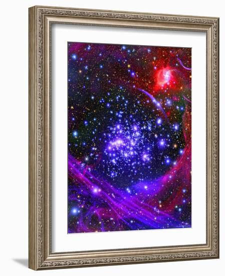 The Arches Star Cluster from Deep Inside the Hub of Our Milky Way Galaxy-Stocktrek Images-Framed Photographic Print