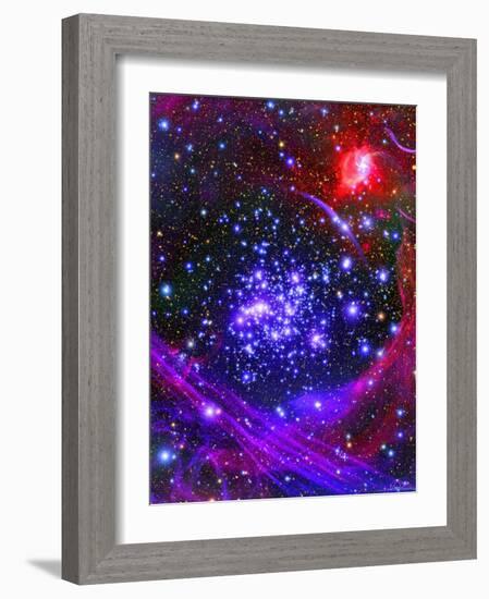 The Arches Star Cluster from Deep Inside the Hub of Our Milky Way Galaxy-Stocktrek Images-Framed Photographic Print