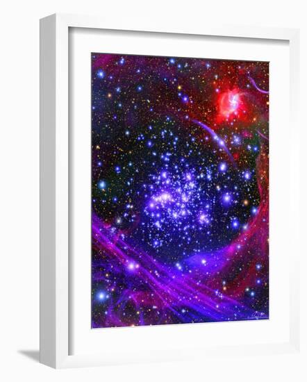 The Arches Star Cluster from Deep Inside the Hub of Our Milky Way Galaxy-Stocktrek Images-Framed Photographic Print