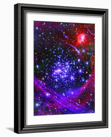 The Arches Star Cluster from Deep Inside the Hub of Our Milky Way Galaxy-Stocktrek Images-Framed Photographic Print