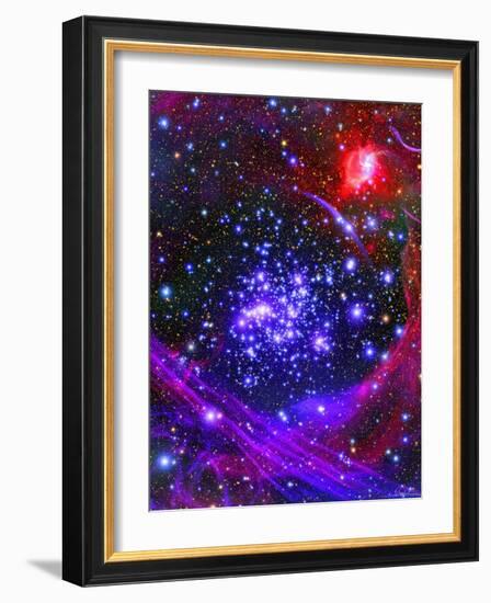 The Arches Star Cluster from Deep Inside the Hub of Our Milky Way Galaxy-Stocktrek Images-Framed Photographic Print