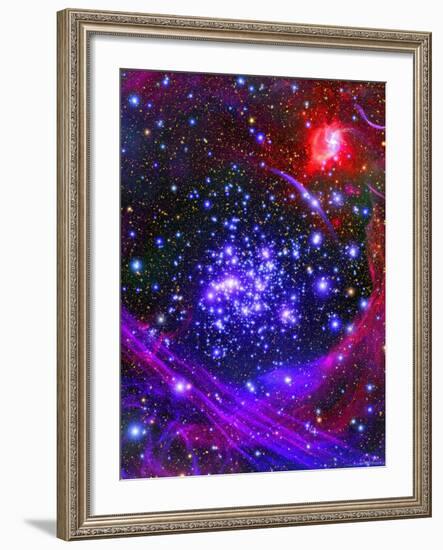 The Arches Star Cluster from Deep Inside the Hub of Our Milky Way Galaxy-Stocktrek Images-Framed Photographic Print