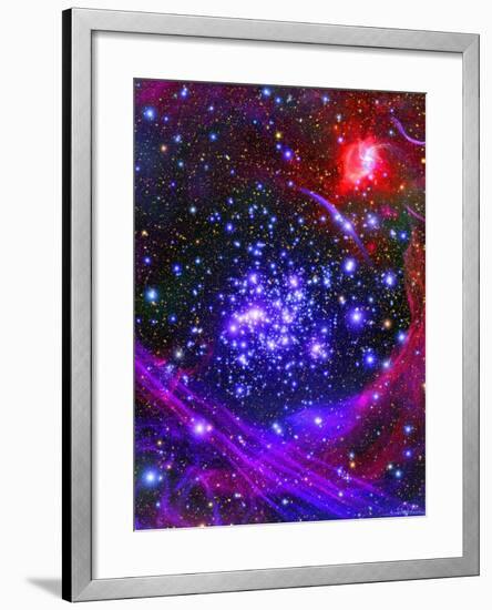 The Arches Star Cluster from Deep Inside the Hub of Our Milky Way Galaxy-Stocktrek Images-Framed Photographic Print